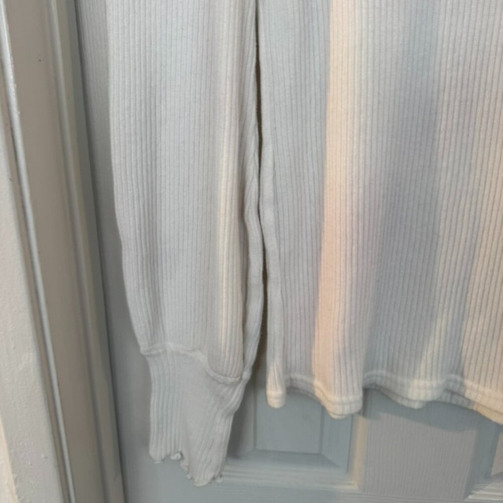 NWOT, Free People Love Struck Turtleneck Ribbed Blouse, White, Size XL - Picture 5 of 16